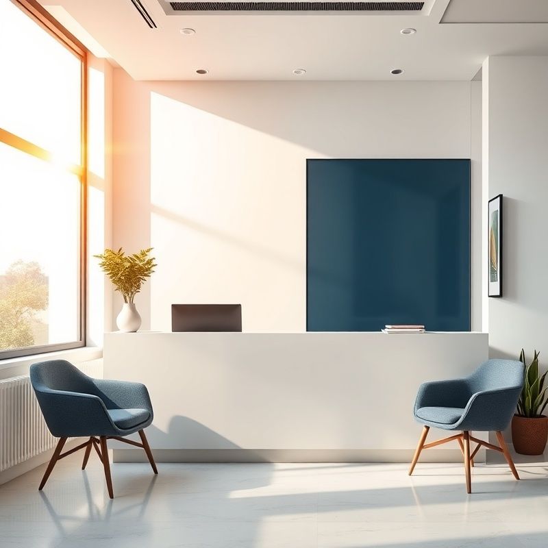 Recepție minimalistă într-un birou de consultanță financiară din Constanța